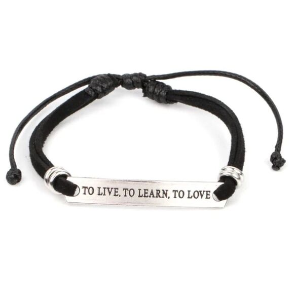 To Live, To Learn, To Love Black Bracelet (197) - Picture 2 of 2